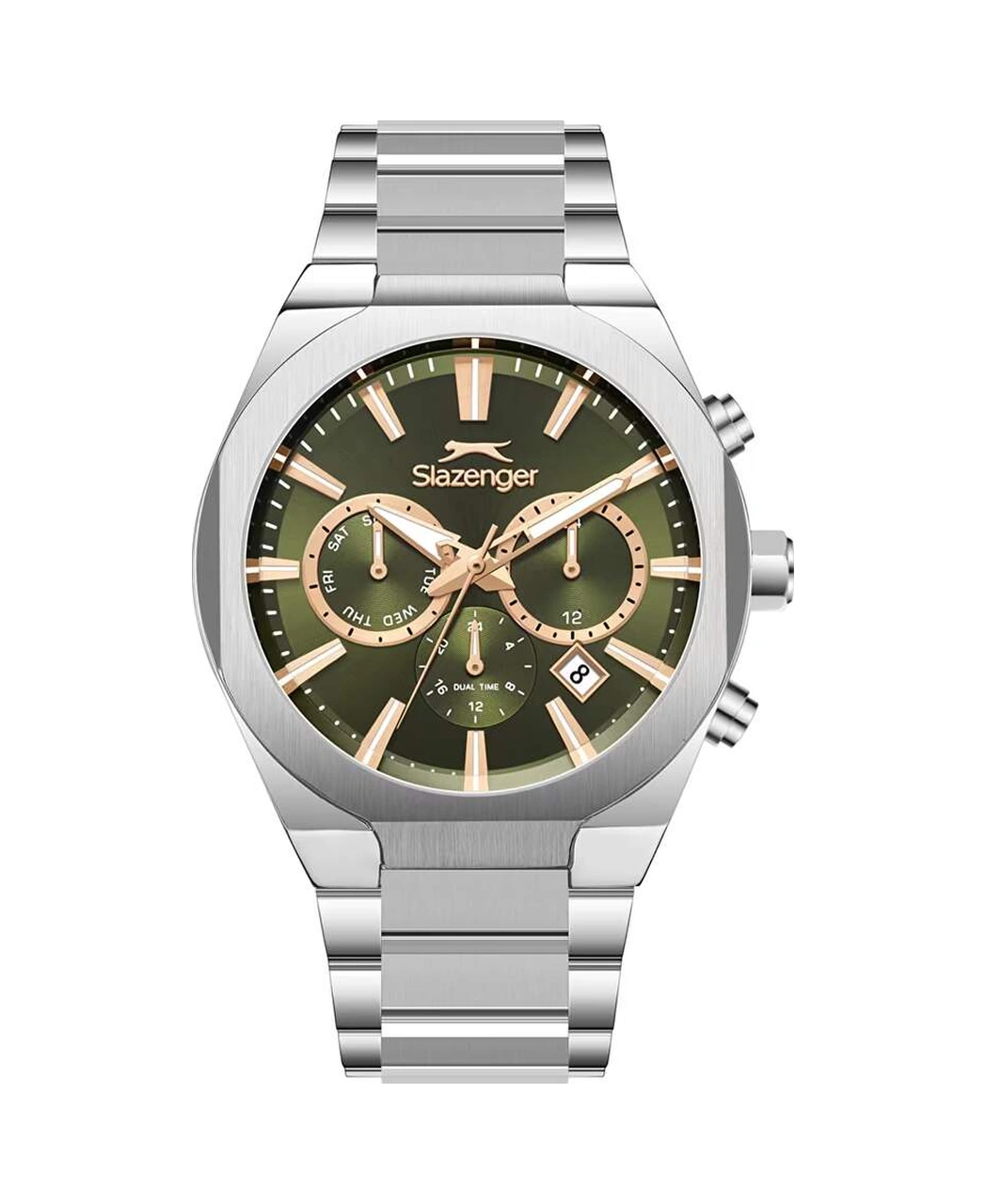 Slazenger Sl.09.2540.2.06 Quartz Çelik Gri Yeşil Kadran 42 Mm Erkek Kol Saati Gri