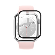Apple Uyumlu  Watch 8 45 mm Tam Kaplayan Ekran Koruma 3D Film Siyah