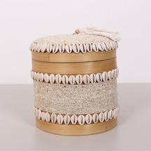 Bali Boncuklu Bambu Saklama Kutusu L 20x23 Cm