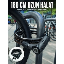Motosiklet, Bisiklet Ve Elektrikli Scooter İçin Ağır Hizmet Tipi Çelik Halat Kilidi