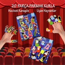 2 Set - 20 Parça Tox Hacivat  Karagöz ve Uçan Hayvanlar Parmak Kuk