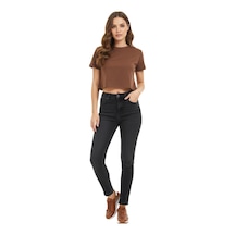 Kadın Yüksek Bel Jeans Dar Paça Pantolon 2248 Bgl-st02900 Füme