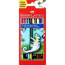 Faber-castell 12 Çift Uçlu Kuru Boya Kalemi 2x12 24 Renk Sarı
