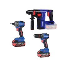 Exen En 314 Set - 21v 4ah Kömürsüz Şarjlı Makina 3'lü Set