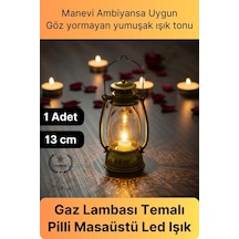 Ledlamba Gaz Lambası Tasarımlı Plastik Pilli Led Masaüstü Ramazan Özel  Dekoratif Işık