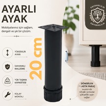 Cateksss 42 Lik Tablalı Ayarlı Ayak 20 Cm Texture Siyah - 25 Li Paket