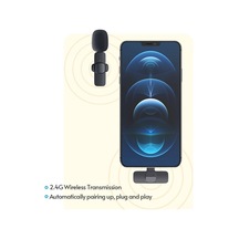 Ebitda Kablosuz Mini Klips Mikrofon - 20m Menzilli, 2.4g Bağlantılı, Canlı Yayın İçin