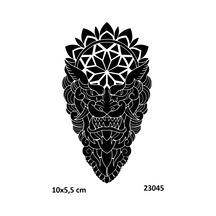 Airbrush Tattoo Korkunç Surat Mandala Yapışkanlı Stencil Süsleme Ve Boyama Kalıbı