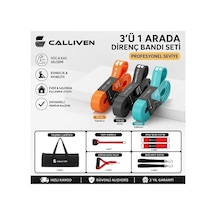 Calliven Premium Direnç Lastiği Seti 4'lü - Kapı Ankrajlı, El Tutacaklı, Ayak Bilek Kayışlı Fitness Bandı 12li Genel