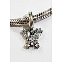 Yerli Üretim Renkli Kelebek Sallantılı Charm Gümüş 56798859