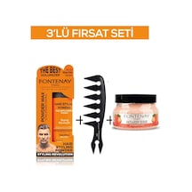 Fontenay Pudra Toz Wax Turuncu 20gr +şekil Tarağı 044+ Face And Body Scrub Çilekli 350ml 3'lü Set