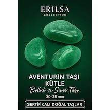 Sertifikalı Aventurin Taşı Kütle Tekli Doğal Bolluk Ve Şans Taşı 30-35 Mm