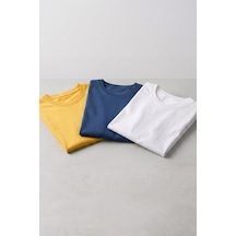 Kiagu Kız Erkek Çocuk Basic Tişört 3'lü Set Pamuklu Kısa Kollu Çocuk Tişört 2-13 Yaş T-shirt 3'lü Set2