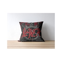 Metal Müzik Grubu Slayer Desenli Kare Yastık Kılıfı Çok Renkli