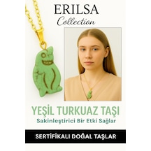 Erilsa Sertifikalı Yeşil Renkli Penguen Model Yeşil Turkuaz Taşı Kolye Çok Renkli
