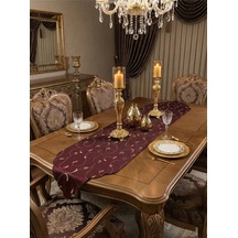 Finezza Nakışlı Runner Bordo Vişne Rengi 40x140 Cm 760 Çok Renkli