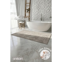 Alora Vizon Büyük Ayak Havlusu - 60x130 Cm , 690gr %100 Pamuk, Spa Ve Otel Banyo Paspası Vizon
