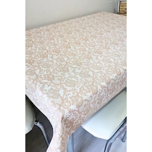 Keten Dokulu Muşamba Masa Örtüsü Gold