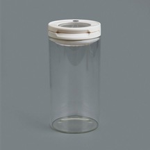 Tohana Vakumlu Cam Kavanoz - Şeffaf / Beyaz - 600 Ml Şeffaf / Beyaz