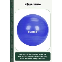 Delux Serisi Bpt-55 Blue 55 Cm Plates Topu Poşet Ambalaj Mavi Fitness Denge Postür
