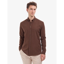 Pierre Cardin Erkek Koyu Kahverengi Gömlek Desenli 50325356-vr084