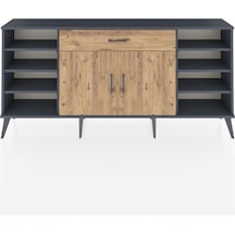 Arges Konsol 7 Raflı Tek Çekmeceli 2 Kapaklı 176x30x83 Antrasit-çam/çam Çam/çam