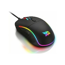 Rgb Gaming Kablolu Mouse Siyah 7200 Dpı Yüksek Hassasiyetli Makrolu Ergonomik Örgü Kablo Diğer