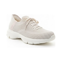 Voyager Bağcıklı Triko Kalın Taban Kadın Sneaker Ayakkabı B042 Bej