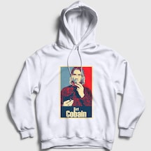 Presmono Unisex Smoking Nirvana Kurt Cobain Kapüşonlu Sweatshirt Beyaz