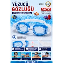 Mainshop Intex Çocuk Yüzücü Gözlüğü - 3-8 Yaş Buğu Yapmaz Ayarlanabilir Havuz Ve Deniz Gözlüğü M-55602