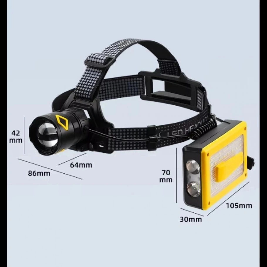 F.b.ı Pro F-3003 Alüminyum Pm10-tg Led Type-c Powerbank Ve Solar Şarjlı Kamp Kafa Feneri Çok Renkli