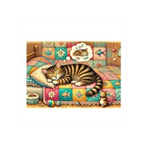 Rahat Kedi Çizimi Dekoratif Mdf Tablo