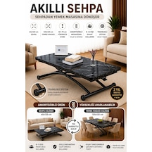 Juppo Üst Tabla Mdf Siyah Mermer Oval Köşe Alt Siyah Dışa Kıvrım