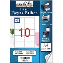 A4 Hazır Etiket 105x56 Mm 10 Sayfa 1 Paket 10 Lu Kendinden Yapışkanlı Fotokopi Lazer İnkjet Kağıdı Yazıcılar İçin Uyumlu