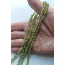Doğal Peridot Zeberceti İnce Kırıktaş Dizi-90 Cm Çok Renkli