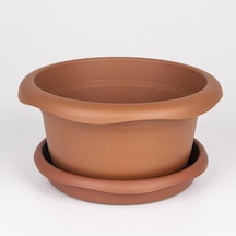 Veramaya Tabaklı Menekşe Saksı Kahverengi 20X10 Cm No:3