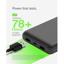 Usb C Taşınabilir Powerbank 20000 Mah, Usb Tip C Giriş Çıkış Bağlantı Noktalı 20k Güç Bankası İçin Usb C - A Kablosu Dahil 2 Usb A Bağlantı Noktası, Siyah Altın - Siyah