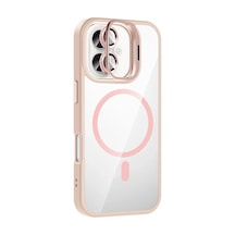 Mey İthalat İphone 16 Plus Remim Lensli Magsafe Standlı Kapak - Pembe Diğer