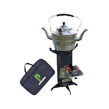 Roket Soba, Rocket Stove, Kamp Ocağı, Odunlu Kamp Sobası Çantalı Siyah