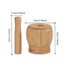 Willowhaven Multicolor Premium Bambuz Sarımsak Ve Baharat Havanı Kolay Kullanım Doğal Sos Ve Salata