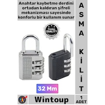 Kilit Güvenli Paslanmaz Çelik Çinko Alaşım Dayanıklı 3 Haneli Kombinasyon Şifreli Asma Kilit 32 Mm Çok Renkli