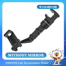 Tohayıe 360 Derece Araba Dikiz Aynası Montaj Telefon Tutucu 4.0-6.1 Inç Navigasyon Braketi Standı Ayarlanabilir Destek -