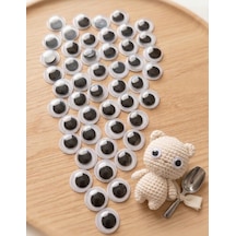 8mm Oynar Göz - Hobi, Amigurumi Ve El Sanatları İçin - 50 Adet Beyaz