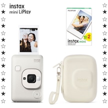 Instax Mini Liplay Misty White 20'li Film Ve Çantalı Fotoğraf Makinesi