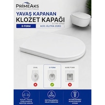 D Form Klozet Kapağı Yavaş Kapanır Soft Close Sessiz Kapanma Klozet Kapağı Beyaz