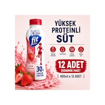 Fit Yüksek Proteinli Laktozsuz Çilekli Süt 400ml X 12 Adet