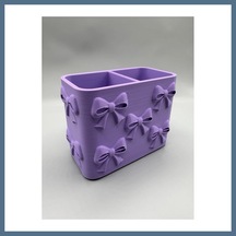 Buradabulabilirsin 3d Baskı Fiyonk Desenli Bölmeli Kalemlik - Masaüstü Organizer - Mor Bbz