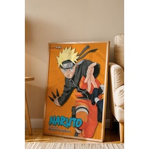 Naruto Uzumaki Çerçeveli Tablo - Lüks Anime Sanat Posteri Masashi Kishimoto Tarzı Duvar Dekoru Kayın
