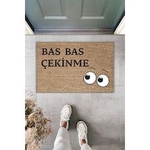 Rugmood Modern Dijital Baskı Paspas - Bas Bas Çekinme - Kapı Önü Paspası 70x45cm Kahverengi