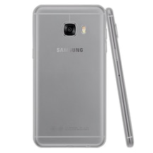 Samsung Galaxy C5 (C5000) Uyumlu Kılıf Soft Silikon Şeffaf-Siyah Arka Ka